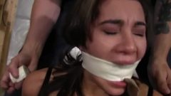 Abducted Sahrye Kept Mouth Stuffed Gagged And Hogtied