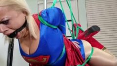 Supergirl Cosplay Hogtied Orgasms
