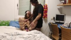 Sensual Chinese Slave Tied Up With A Sextoy On Her Feet And Banged