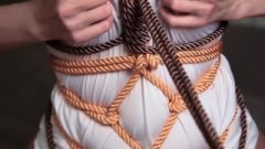 Sensitive Rubbing In Color Rope Bondage